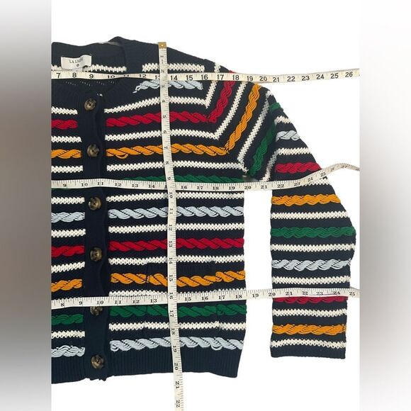 La Ligne Target Women’s Size S Multicolor Striped Cardigan Button Front Sweater - Picture 13 of 15